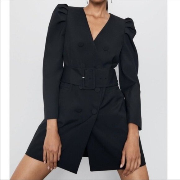 Zara Blazer mini dress size Small Black - Picture 3 of 16